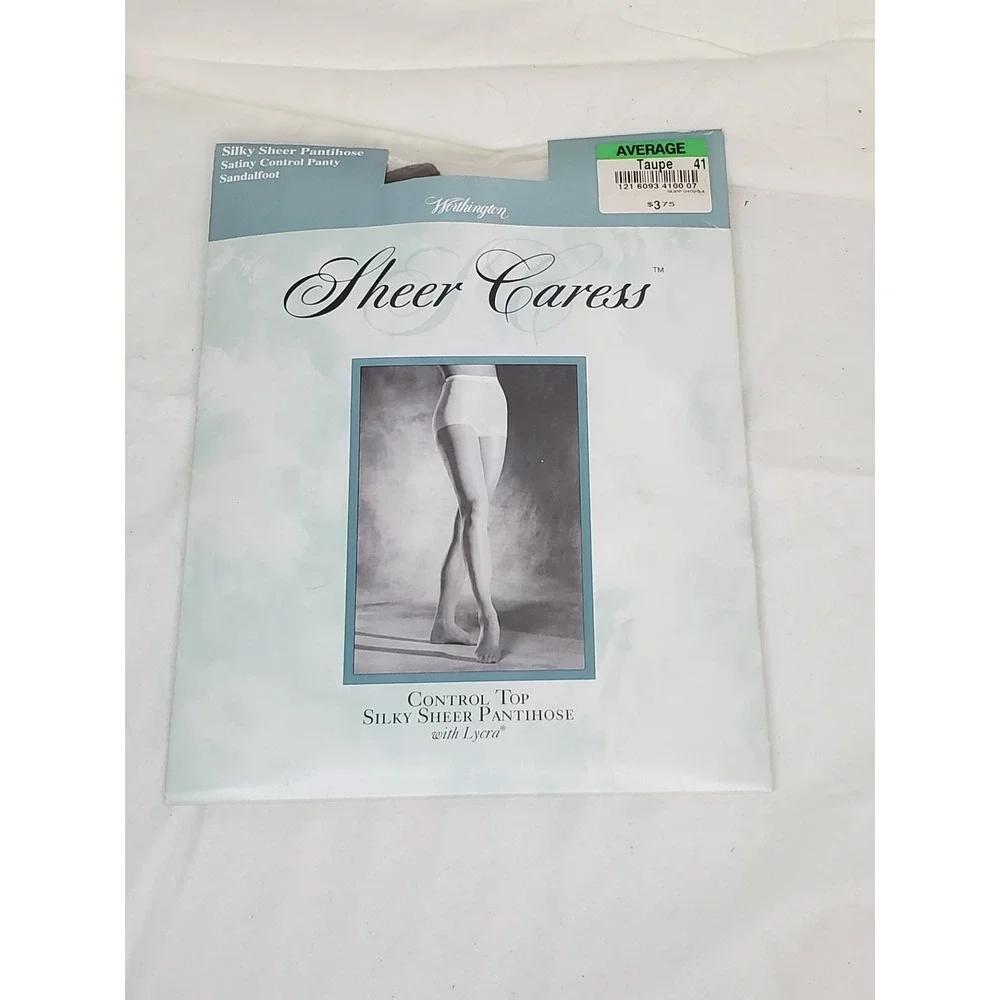 Worthington Sheer Caress Pantyhose Taupe Avrg. Control Top Sandalfoot 20 Denier - Picture 1 of 7